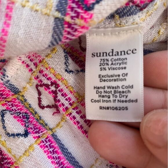 SundanceTank Dress Vería PL Boho Pink White Stripped Pockets Embroidered Summer - Picture 6 of 11